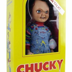 Chucky 擁有玻璃般的眼睛，以及一把他肯定會無用的（塑料）刀。