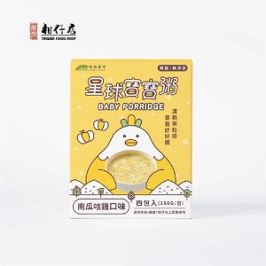 森林麵食 – 星球寶寶粥 南瓜咕雞口味/蘋果嫩豬口味/甜玉米鮭口味（1盒4包入/(150g×4）×1